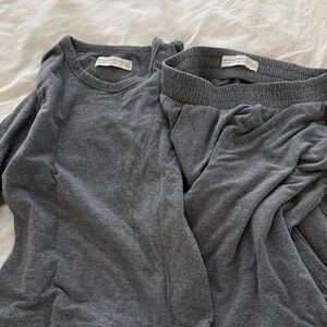 Abercrombie & Fitch Lounge Brushed Wide Leg Sweatpant and Long-sleeve